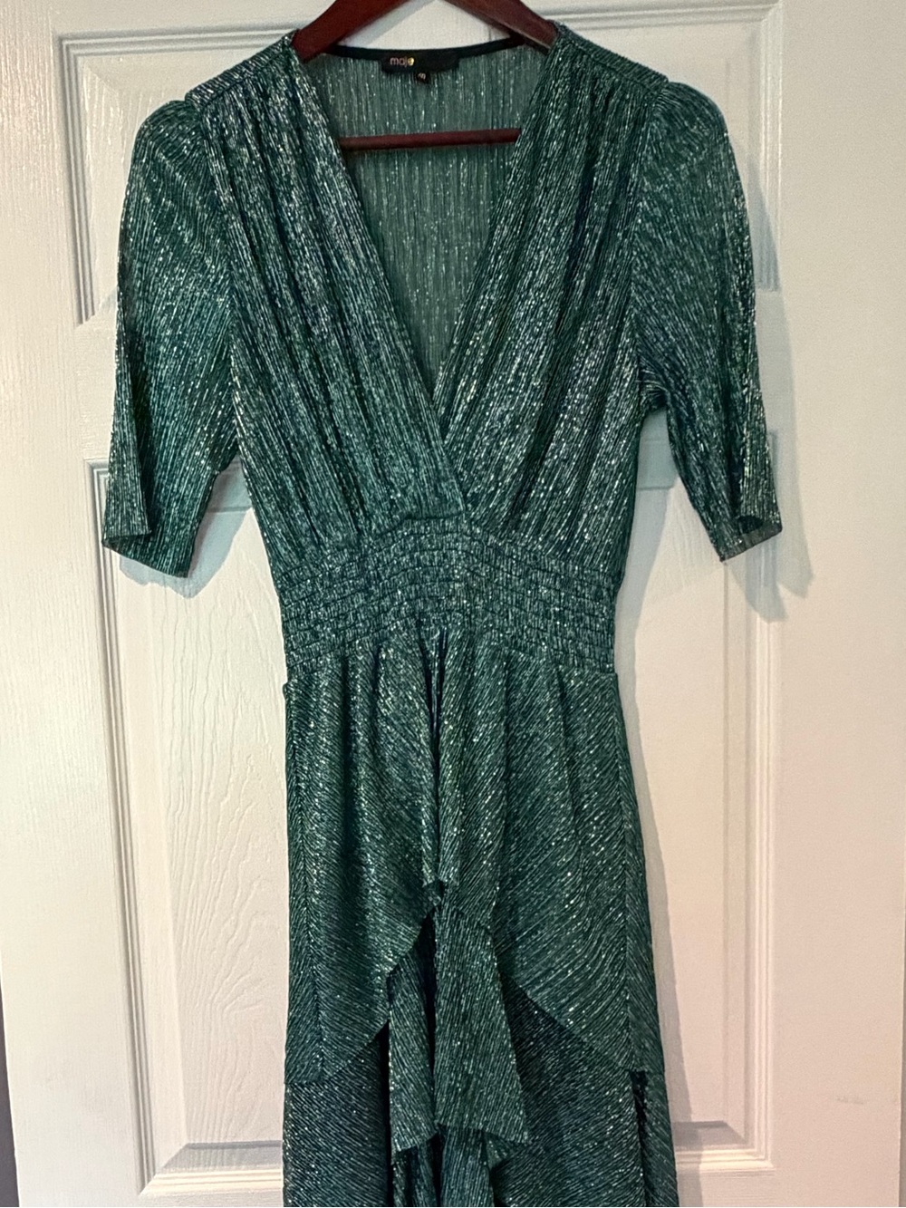 Maje Emerald Green Sparkle Dress- Size L/FR40
